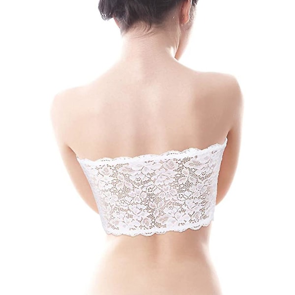3 Pieces Naisten kukkainen pitsiputkitoppirintaliivit Bandeau olkaimettomat rintaliivit Combination1