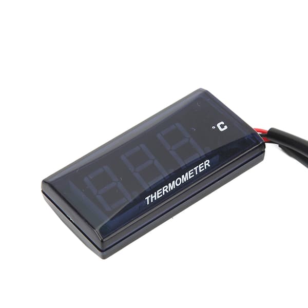 Universal Motorcykel DC12V LCD Slim Vandtemperaturmåler 16mm Tee Blå Baggrundsbelysning