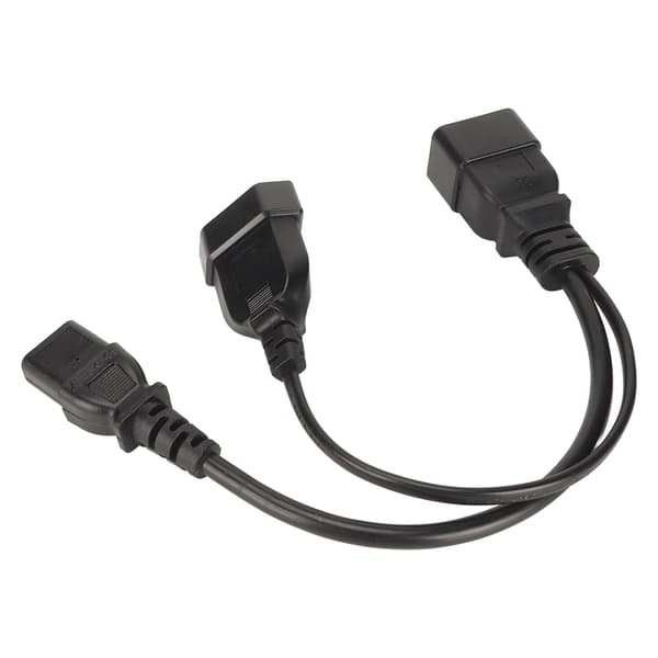 IEC320 C13 EU-plugg til IEC320 C20 Y-splitter strømledning 32 cm