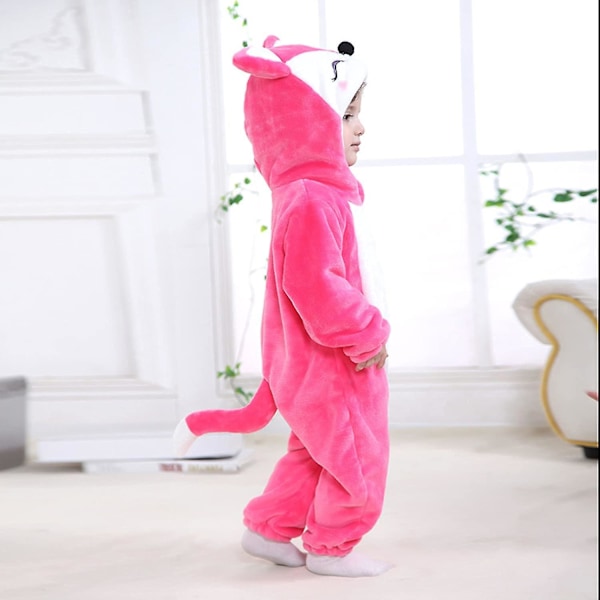 Baby Dinosaur Kostume Børne Sød Hættetrøje Jumpsuit Halloween Rose Fox 24-30 Months