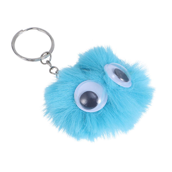 1 stk imiteret pels nøglering kreative store øjne nøglering Chic taske hængende ornament