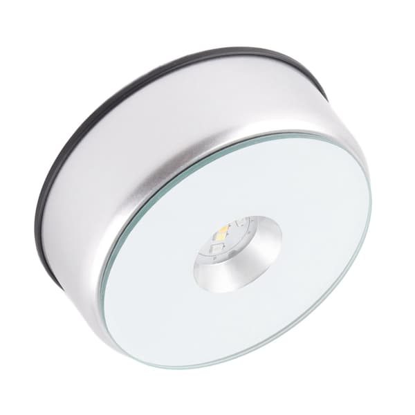 Fargerike LED-krystallskjermstativ med US-adapter - Sølv