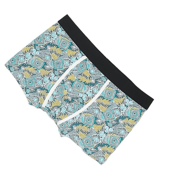 Miesten Puuvilla Boxer Alusvaatteet Arkut Alushousut Cyan 2XL