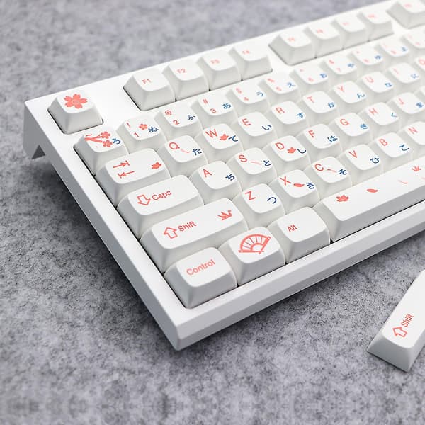 130 taster Pbt Keycaps Xda profil farvesublimerede personlige piger lyserøde Sakura Keycap