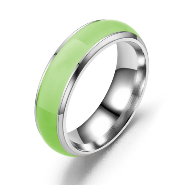 Enkel mode unisex lysende ensfarvede glødende ring smykketilbehør Green US 6