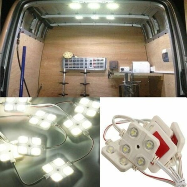 Maso Ultra Bright 40 LED interiørlyssett for bil, lastebil, bobil, campingvogn, taklys (DC 12V, hvit（40LED)