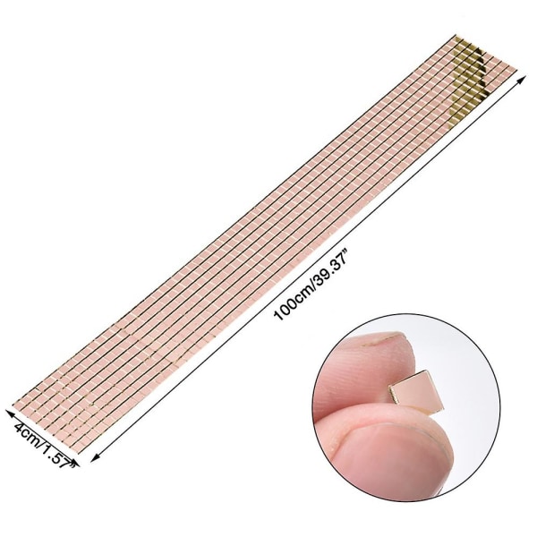 Piao 1464 stk Selvklæbende Mini Firkantet Glas Dekorativt Håndværk gør-det-selv Tilbehør Spejle Mosaikfliser 5 mm x 5 mm Rose gold