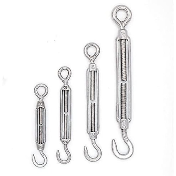 M4/m5/m6/m8 304 krok- och öglespänne i rostfritt stål - 5-pack