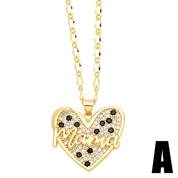 Halsband present till mamma Zircon Mama Heart Stud Modesmycken Ac8441 D