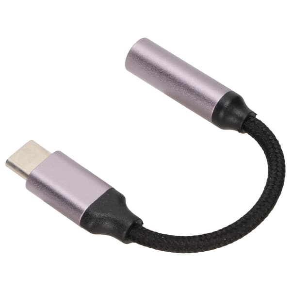 USB C til 3,5 mm lydkabeladapter med musikk, samtale og ledningskontroll