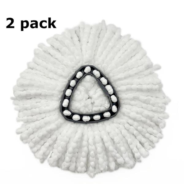 Mikrokuituiset pyörivät mopin tarvikkeet kääntyviin moppipäihin white 2pcs