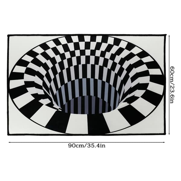 Moderne Ovalt 3D-printet Teppe 60x90cm