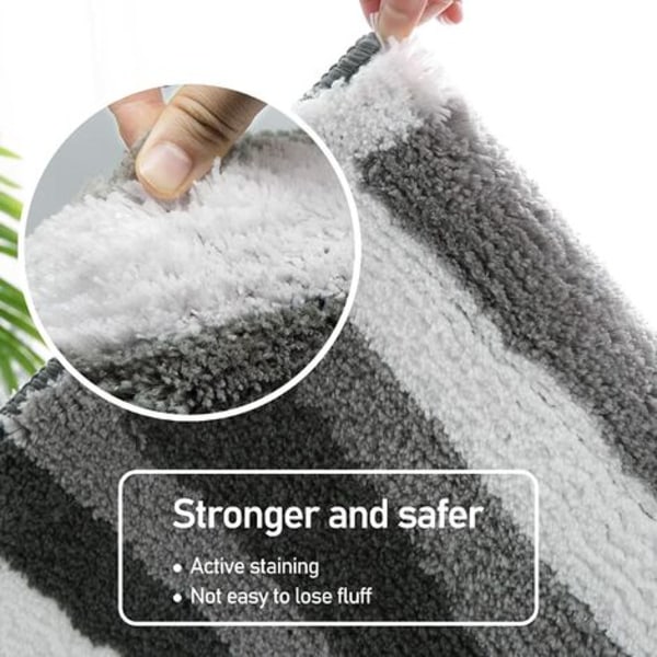 Sklisikker badematte Kjøkkenteppe Myk baderomsmatte myk dusjmatte i mikrofiber, hurtigtørkende, vannabsorberende, maskinvask