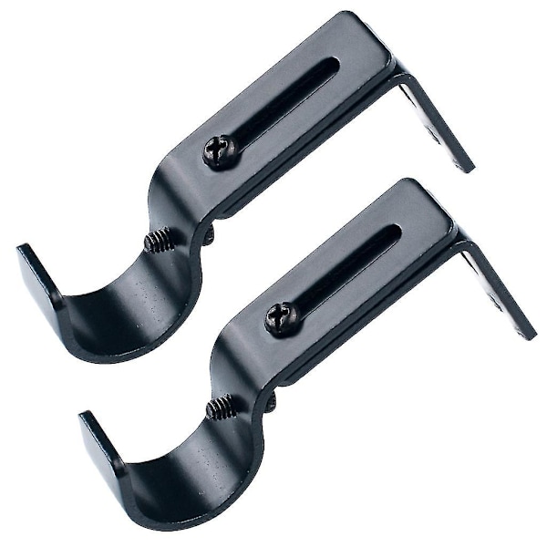 2 st Gardinstångsfäste Enkelstångsfäste För Väggsvart/ Brun/ Silver Black