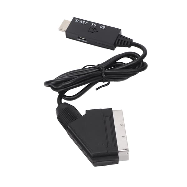 SCART til HDMI Adapter 720P 1080P Bryterbar Full HD Videokonverter for Xbox DVD Dekoderboks