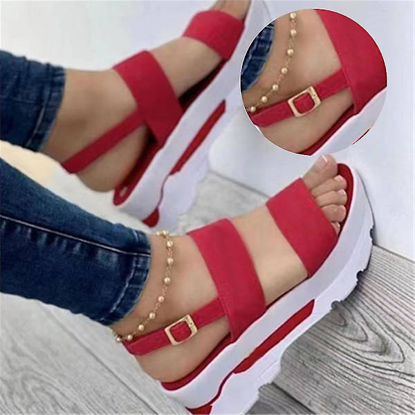 Kvinder Platform Sandaler Strappy Åndbar Ultra-tyk sål 35
