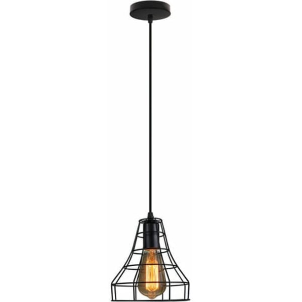 Lysekrone Pendellampe Kjøkken Stue Soverom Pendellampe Industriell Retro Edison Style, Svart - Svart