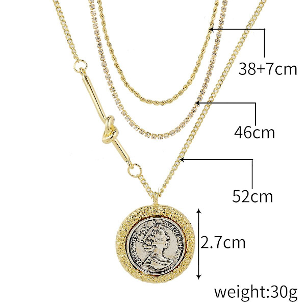 Halskjede Double Layer Heartchoker Motesmykker B1692 N2104-4