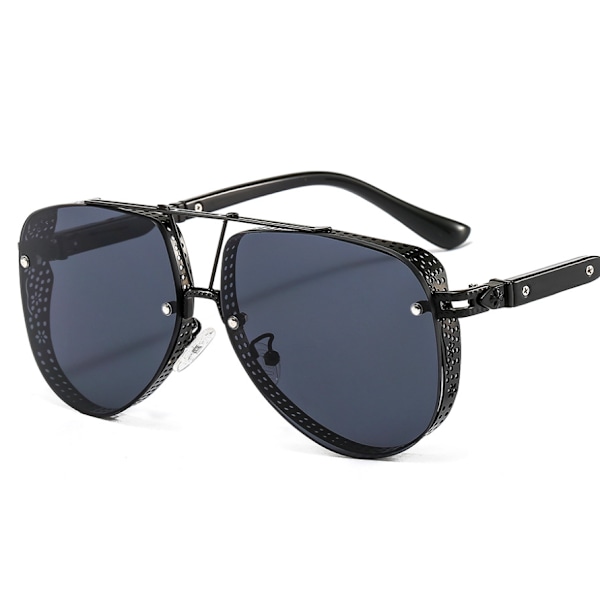 Koristeelliset mesh aurinkolasit miehille Ocean Color -pinnoitteella (C1 Black Frame Grey Foil),