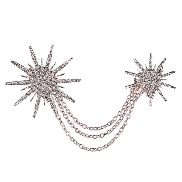 Vintage smykker spenne pin brosjer Crystal Snowflake Rhinestone brosjer for kjole bankett Gold