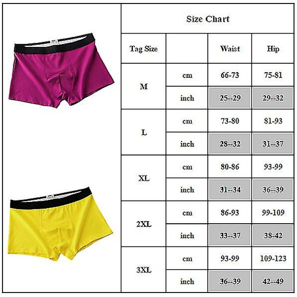 herre Boxer Briefs Shorts Åndbare Trunks Undertøj Yellow M