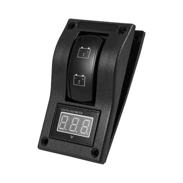 12V DC Marine Båd LED Voltmeter Dobbelt Batteri Testpanel Vippekontakt On Off