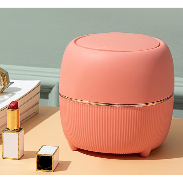 Skrivbordssoptunna (med innerhink) (16cm*16cm*15cm) pink