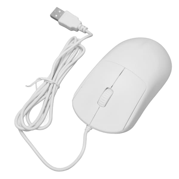 Ergonomisk hvit kablet mus for bærbare datamaskiner stasjonære datamaskiner 1200DPI optisk USB Plug and Play
