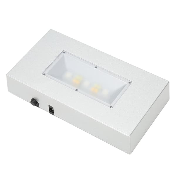 LED-lysestativ USB-drevet med flere lysmoduser Rektangulær lysdisplaybase for krystall sølv