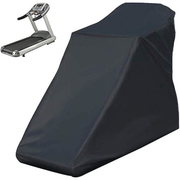 Icke-vikbar cover, skyddande cover för löpmaskiner med dragsko för inomhus och utomhus (svart, 78" X 37" X 59")