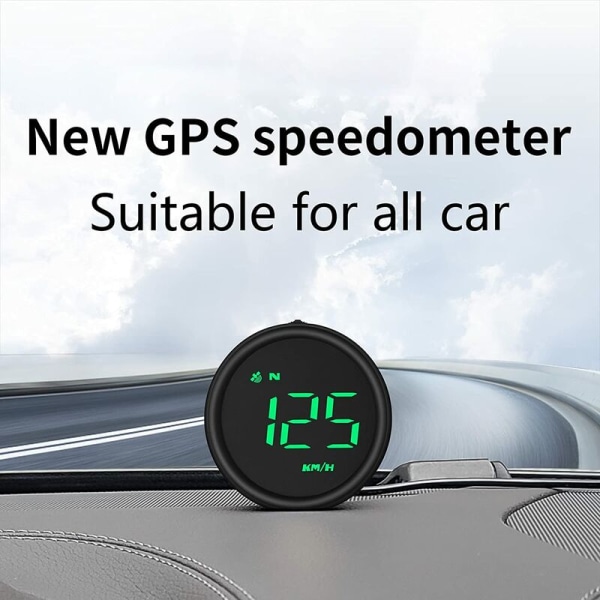 Universal Digital GPS-hastighetsmätare, varning för överhastighet, mätning av körsträcka, påminnelse om trötthetskörning för alla fordon (svart),