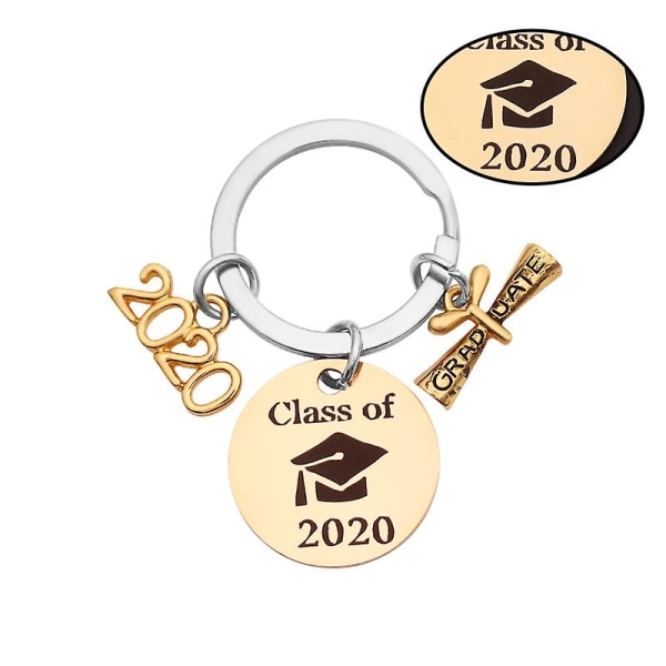 2020 Graduation Key Ring Rostfritt stål Hängande nyckelring Graduate Gift