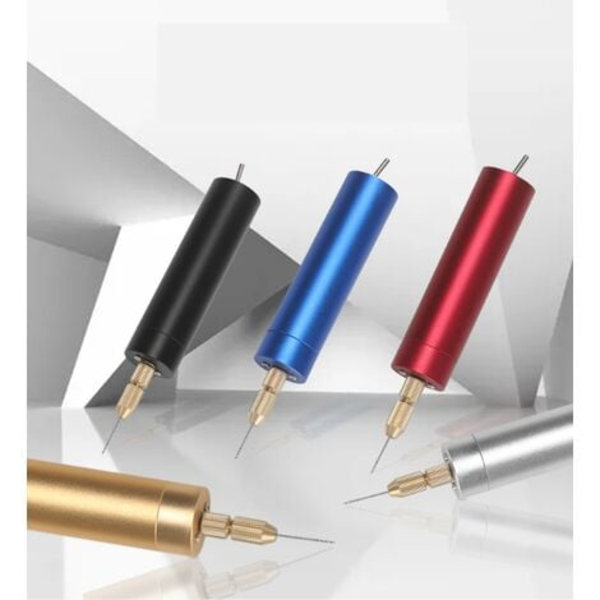 Mini- USB -sähköpora, DC 5V sähköinen käsipora, manuaalinen kalvonlävistyskone, (hopea + USB datakaapeli + 0,7-1,2 dri