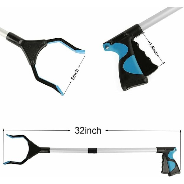 2 stycken blå aluminiumlegering vikrör Retriever Picker sopklämma Sanitetsklämma