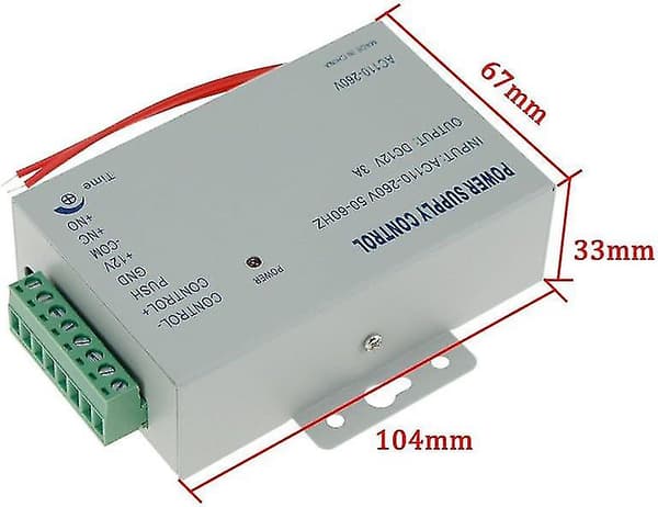 110-240v til DC12v 3a 36w strømforsyning til dørkontrolsystem-yuyu