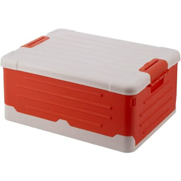 Hopfällbar förvaringslåda Stapelbar hopfällbar förvaringslåda med lock Idealisk för hotellresor i hemmet. (Orange)