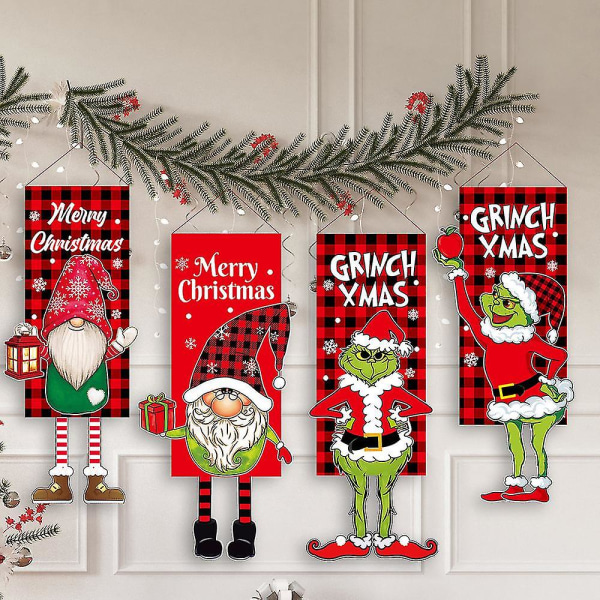 4stk julepynt grinch Hanging Feet Doll