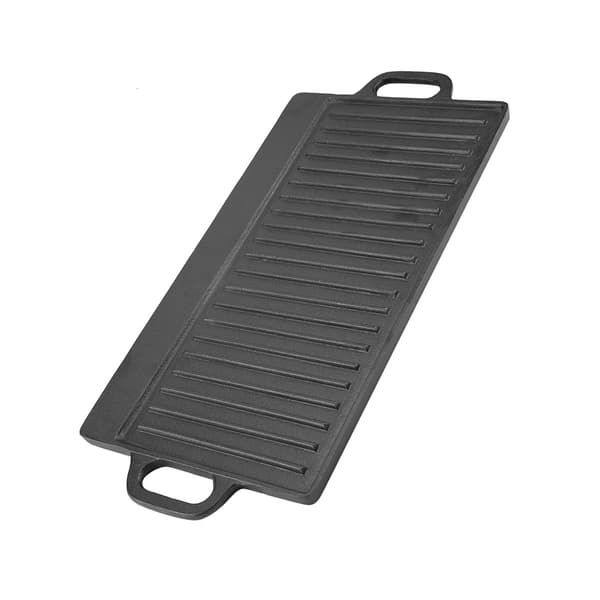 Dobbeltsidig non-stick støpejernsgrillpanne for baking og matlaging