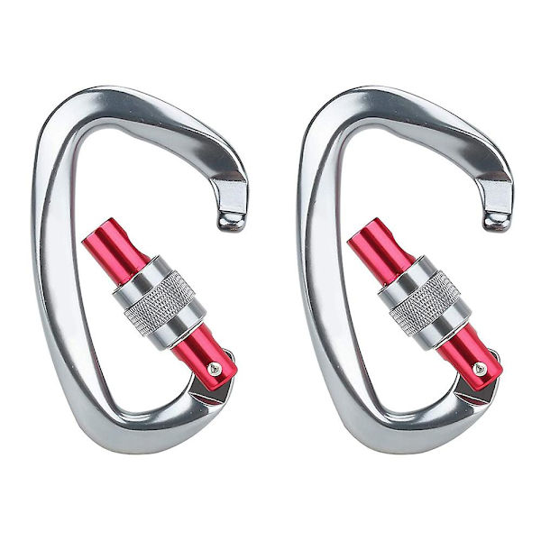 Oppgradert Heavy Duty Screwgate Locking Klatrekarabinklips gray