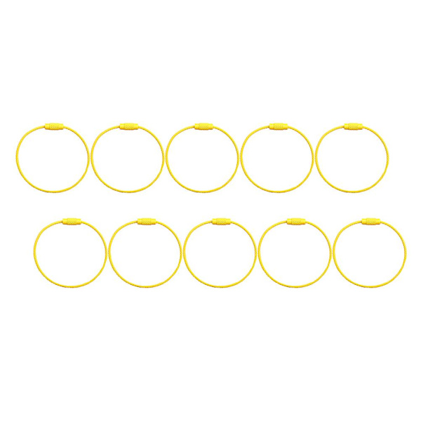 10 stk kreativ nøkkelring metall mote retro enkel slitesterk nøkkelring for nøkkel (lavendel) Yellow