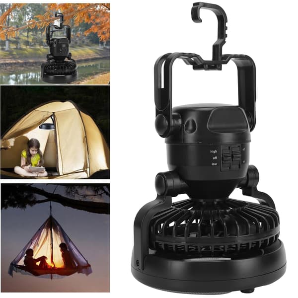 ABS Letvægts 18 LED Bærbar Multifunktionel Udendørs Camping Telt Ventilator Lys med Krog