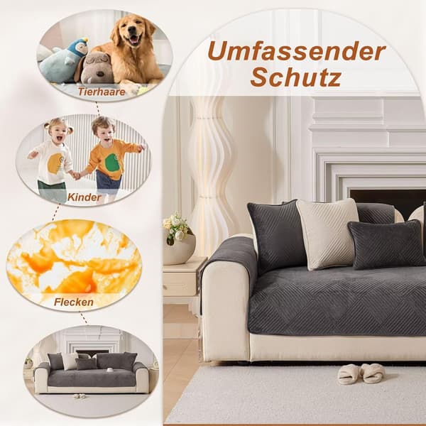 Universelt Sklisikkert Ultra Stretch Sofatrekk for 1/2/3/4-seters sofaer og L-formede puter, Solid Tekstur, Sofatrekk for Stue a-mørkegrå a-dunkelgrau 90×210
