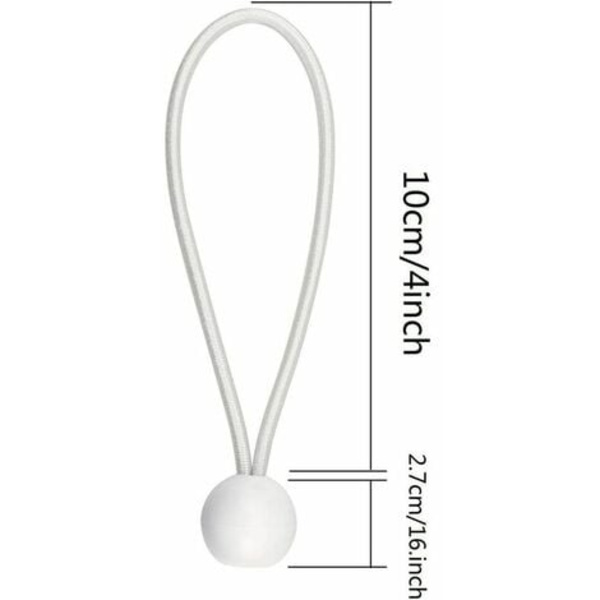 50 kpl elastisia pallo-bengee-johdot, välipeitteen kiristin huvimajaan, retkeilyyn, telttajohdot, verhojen jatkovaljaat, 10 cm
