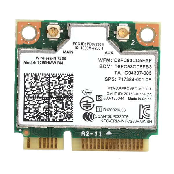 Intel 7260HMW Mini PCIE Trådlöst Wifi-kort Bluetooth 4.0 Nätverksmodul