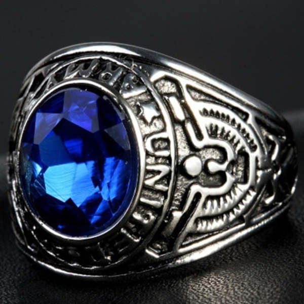 Ring Punk Oval Form Rhinestone Inlagd Punk Klassisk Ring För Fest Red 9