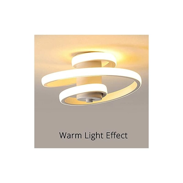 Moderne LED-taklys, 24W taklampe i aluminium og akryl, kreativ spiralformet taklysarmatur for levende