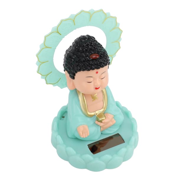 Soldriven Självlysande Nickande Buddha Aromastaty Dashboard Dekor