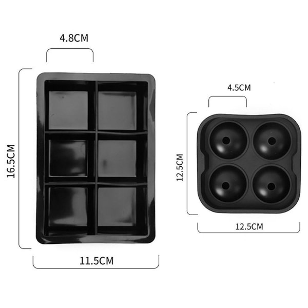 Ice Cube Molds - Stora kuber & set sfäriska form