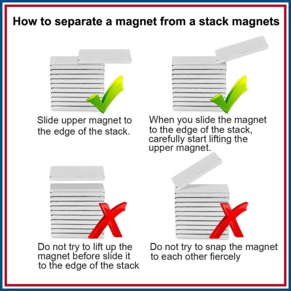 20 stk Magnet rektangulært sterkt magnetisk ark maskinvaredeler