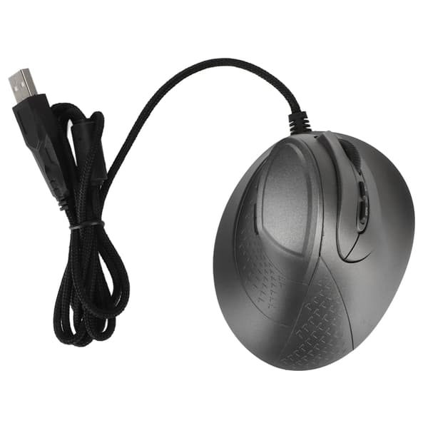 Vertikal Gamingmus 7 Programmerbare Knapper RGB 11 Lysindstillinger Justerbar DPI Kablet Ergonomisk Grå